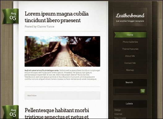Leatherbound blogger template