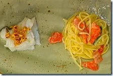 Pasta con baccalà e peperoni