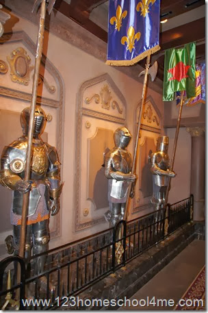 Whispering suits of armor in Be Our Guest Restaurant Whispering suits of armor in Be Our Guest Restaurant
