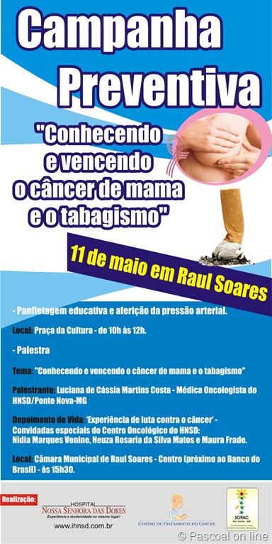 Cartaz Campanha Preventiva Raul Soares HNSD