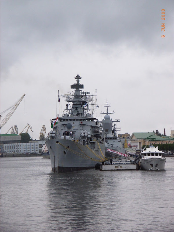 Brahmaputra Class Guided Missile Frigate warship, INS Beas of the Indian Navy at St. Petersburg in Russia