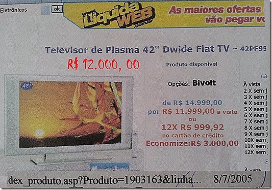 TV Plasma 12 mil