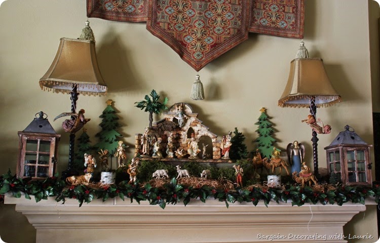 Christmas Mantel-Bargain Decorating with Laurie