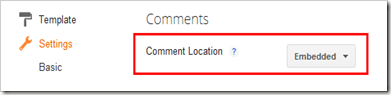 Setting embedd comment location