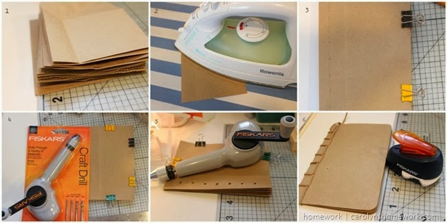 Recyled Grocery Bag Book - Fiskars Art Tools via homework
