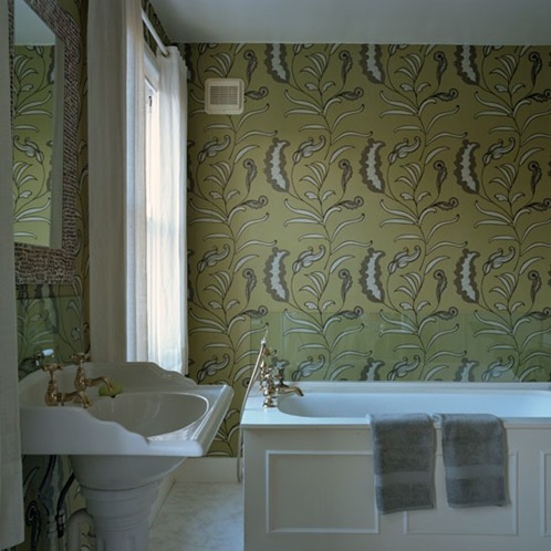 Liking the bold graphic pattern of the wallpaper