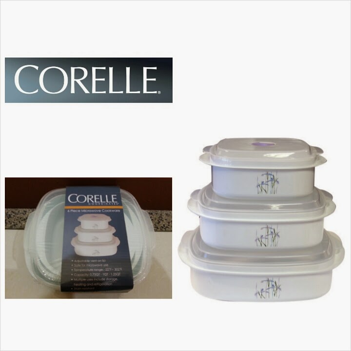 CORELLE COORDINATES 6 PIECE MICROWAVE COOKWARE SHANTEK COLLECTION