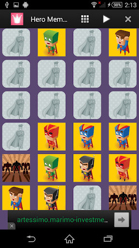 【免費休閒App】Super Hero Memory Game-APP點子