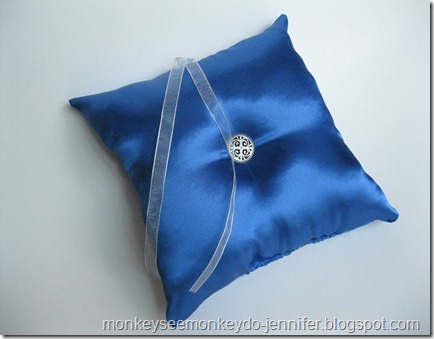 cobalt blue wedding ring bearer pillow and garter (20)