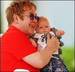 Elton John e o filho Zachary