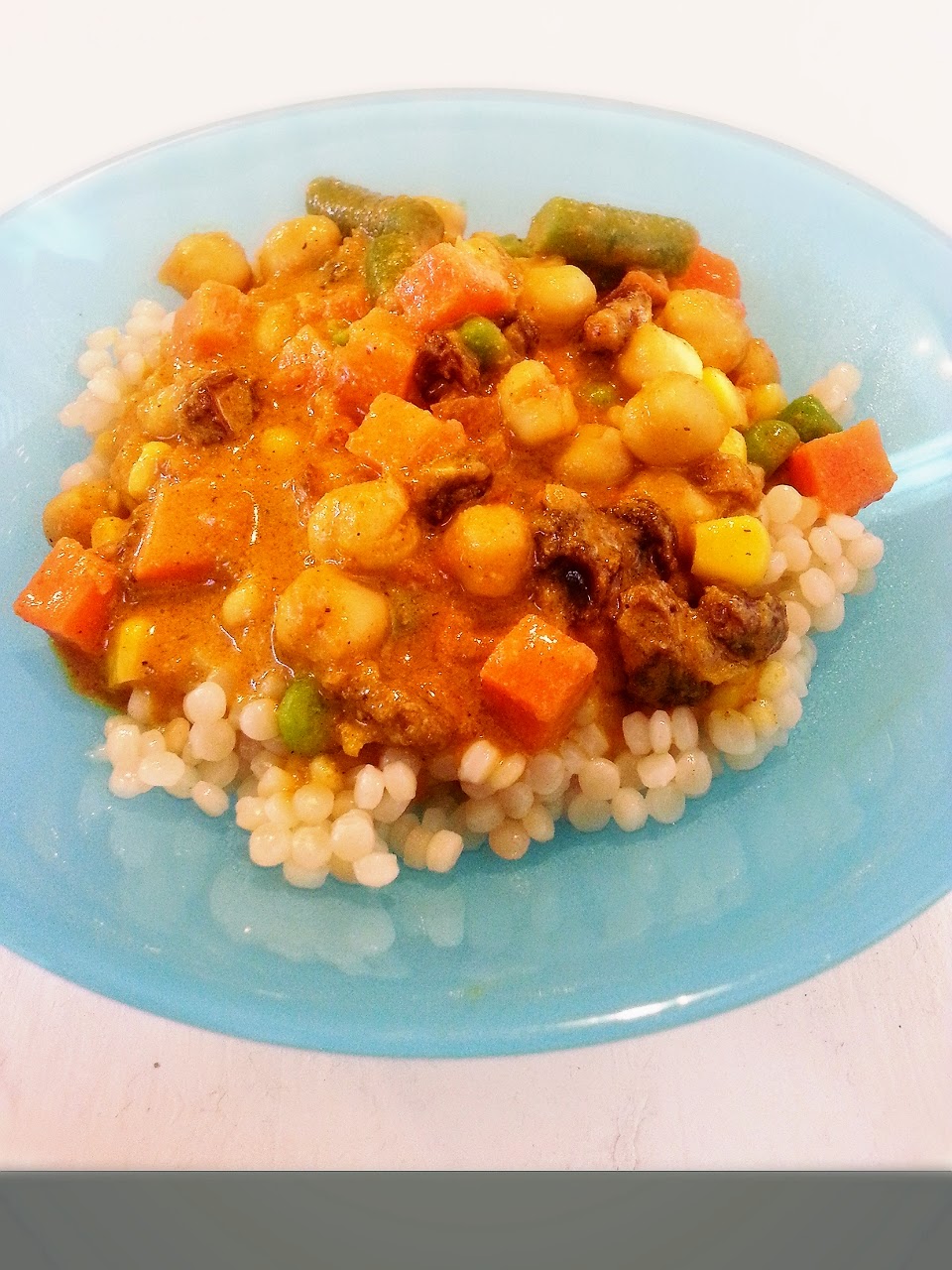 Vegan Runner Mommy Vegetable Korma with Pearl Couscous