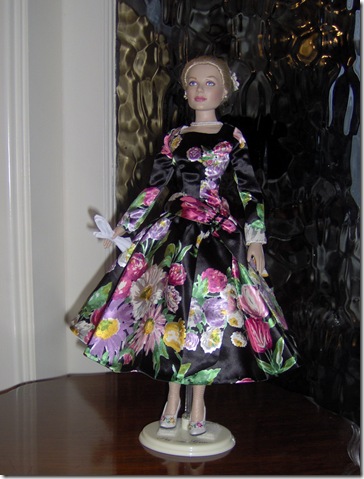 Grace Kelly Black Print Dress 11