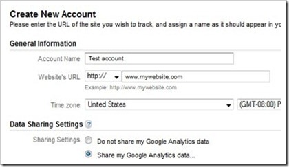 create google analytics account