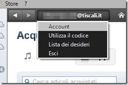 Accedere all'account iTunes