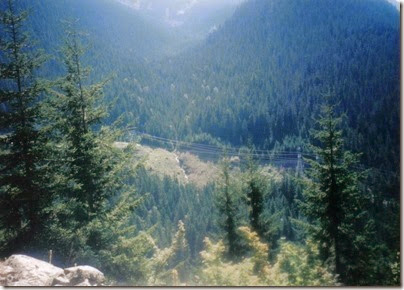 View of Deception Creek from Windy Point on the Iron Goat Trail in 1998