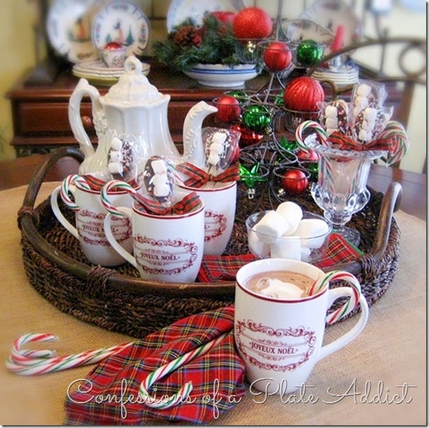 CONFESSIONS OF A PLATE ADDICT Hot Cocoa Station Christmas Centerpiece