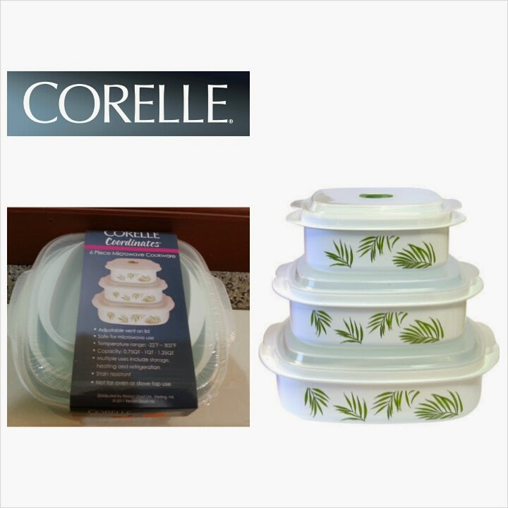 CORELLE COORDINATES 6 PIECE MICROWAVE COOKWARE SHANTEK COLLECTION