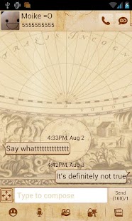 Go SMS Antique Map Theme Screenshots 1