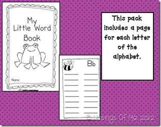 My Little Word Book Activity Pic