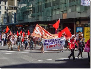 Our first scene in Sydney is an extreme left-wing socialist demonstration near our hotel.