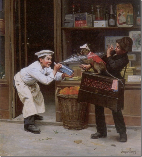 Chocarne_Moreau_Paul_Charles_Teasing_the_Monkey