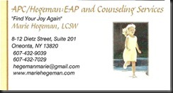 Marie Hegeman business card