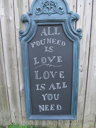 All You Need Is Love chalkboard