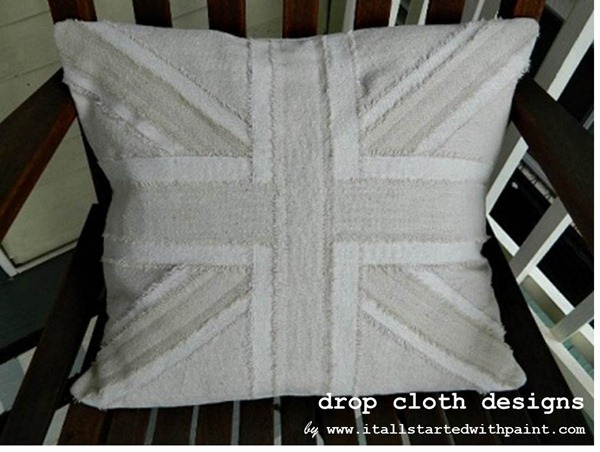 Union Jack Drop Cloth Pillow