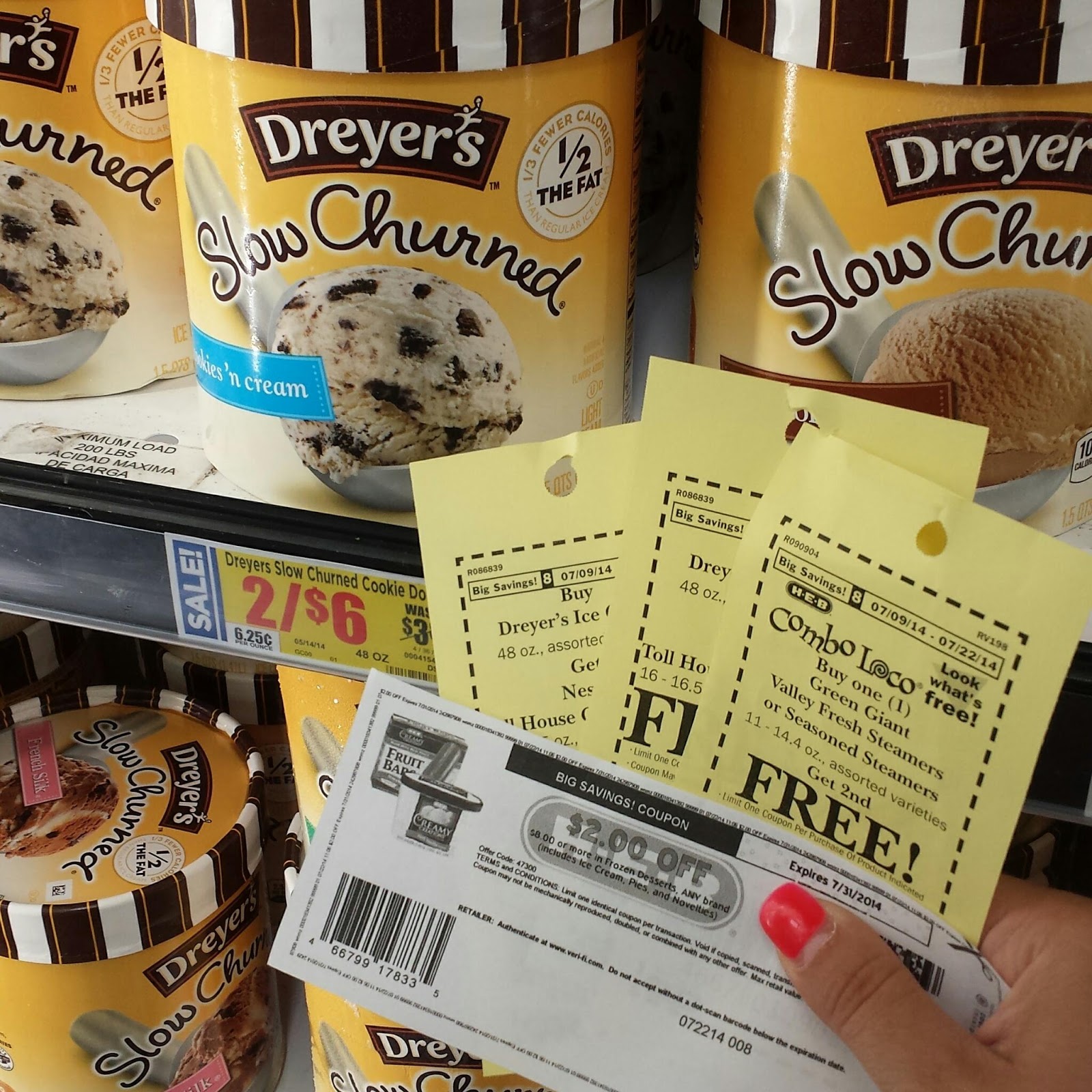 Melissa's Coupon Bargains Dreyer's Ice Cream Combo Deal at HEB 1.16ea.