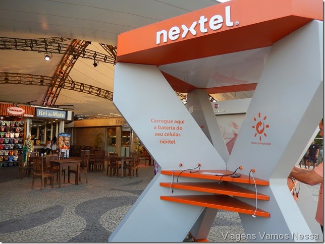 Quiosque da Nextel, no Morro da Urca para carregamento de celular