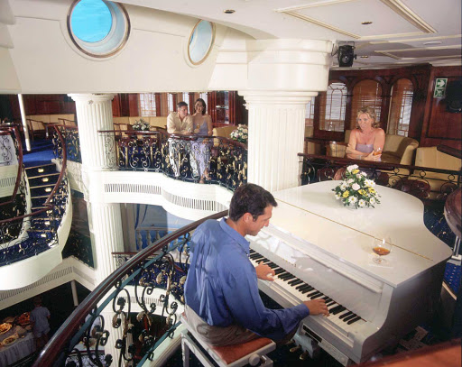 Relax to music played by the ship's pianist in Royal Clipper's Piano Lounge.