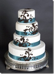 brown-blue-round-layered-wedding-cake