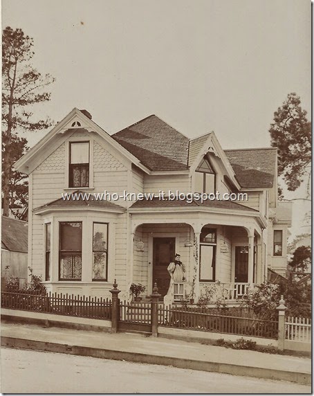 Bertha in front of house c 1895