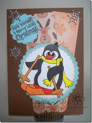 christel penguin on skiis