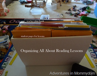 Organizing All About Reading Lessons
