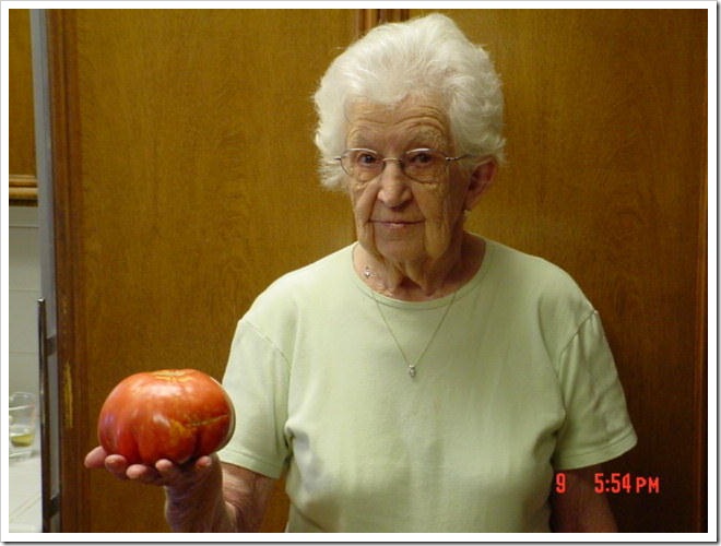 Edith and tomato