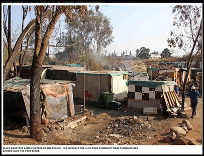 Black squatter camp Clay Oven Village Fourways north of Johannesburg left alone by ANC regime