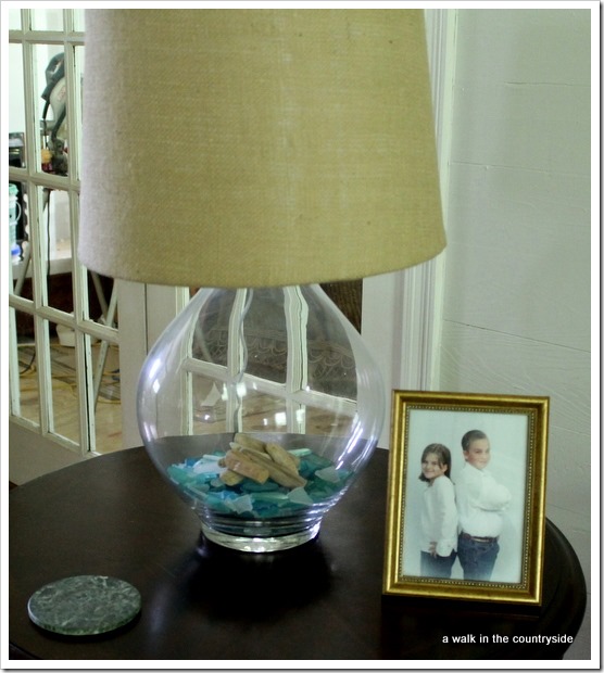 seaglass in lamp