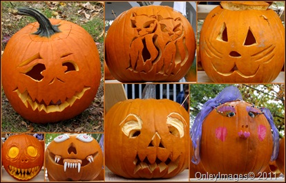 pumpkin faces collage