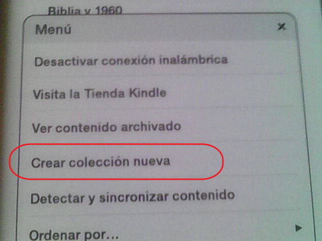 Crear una coleccion en el kindle