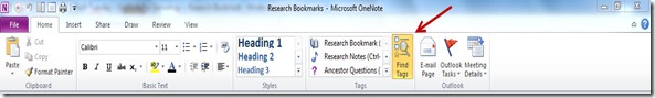 OneNote for Genealogy Research Find Tags OneNote for Genealogy Research Find Tags