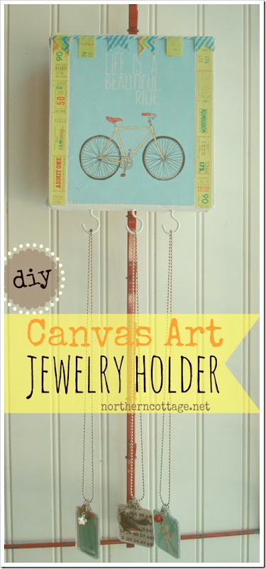 DIY canvas jewelry holder @NorthernCottage.net