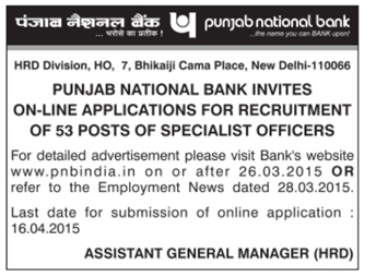 pnb specialist officer - indgovtjobs.in
