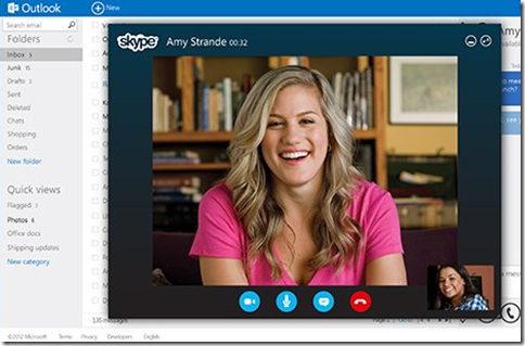 Outlook.com chat e videochiamate