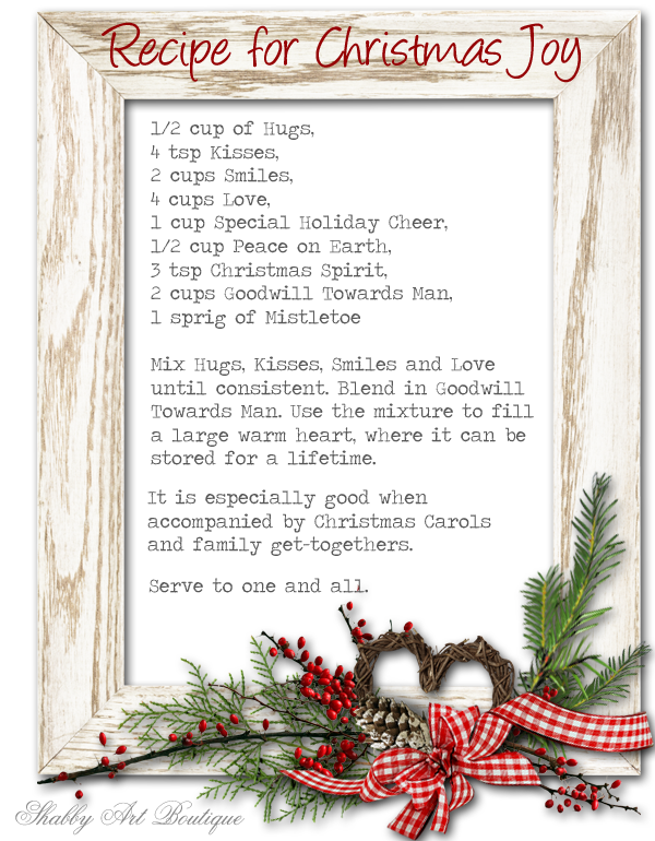 Shabby Art Boutique - Recipe for Christmas Joy 2