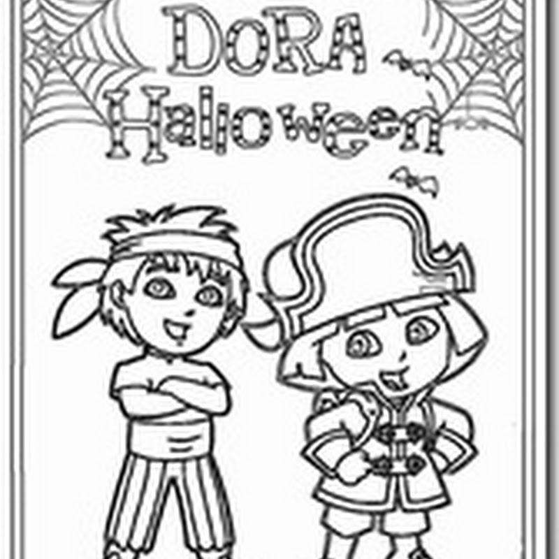 Colorear halloween Dora la exploradora