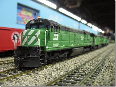 IMG_5459 Burlington Northern U30C #5341 on the LK&R HO-Scale Layout at the WGH Show in Portland, OR on February 17, 2007