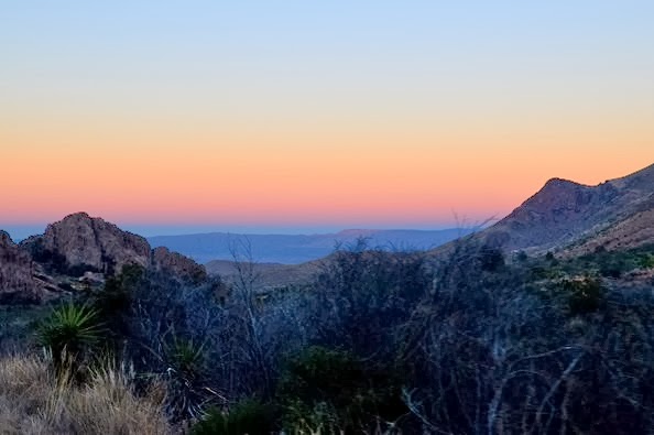 sunset from the Chisos Mountain Road