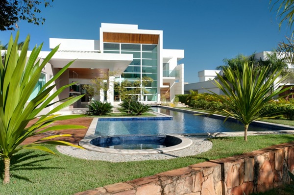 casa moderna con piscina casa moderna con piscina