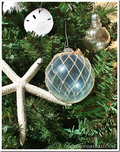 Xmas 3 Fishing Boat Net Floats Glass Baubles Christmas Tree Nautical Decorations 